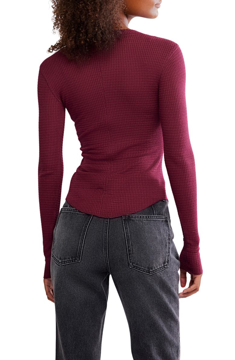 Free People Going Places Pointelle Stitch Snap Front Top, Alternate, color, Acai