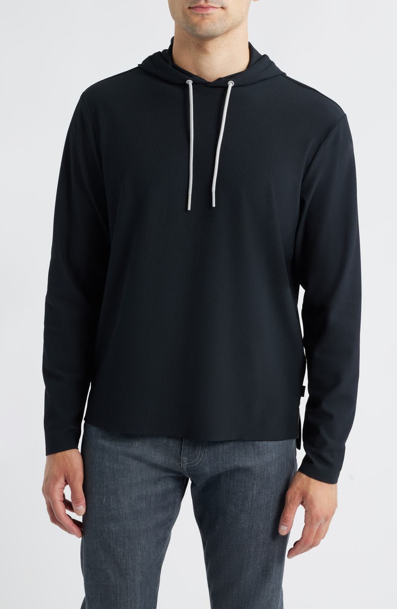 johnnie-O Hoppin Rib Hoodie, Main, color, Black