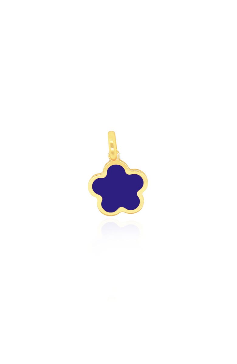 The Lovery Fine Jewelry Lapis Flower Charm, Main, color, Lapis