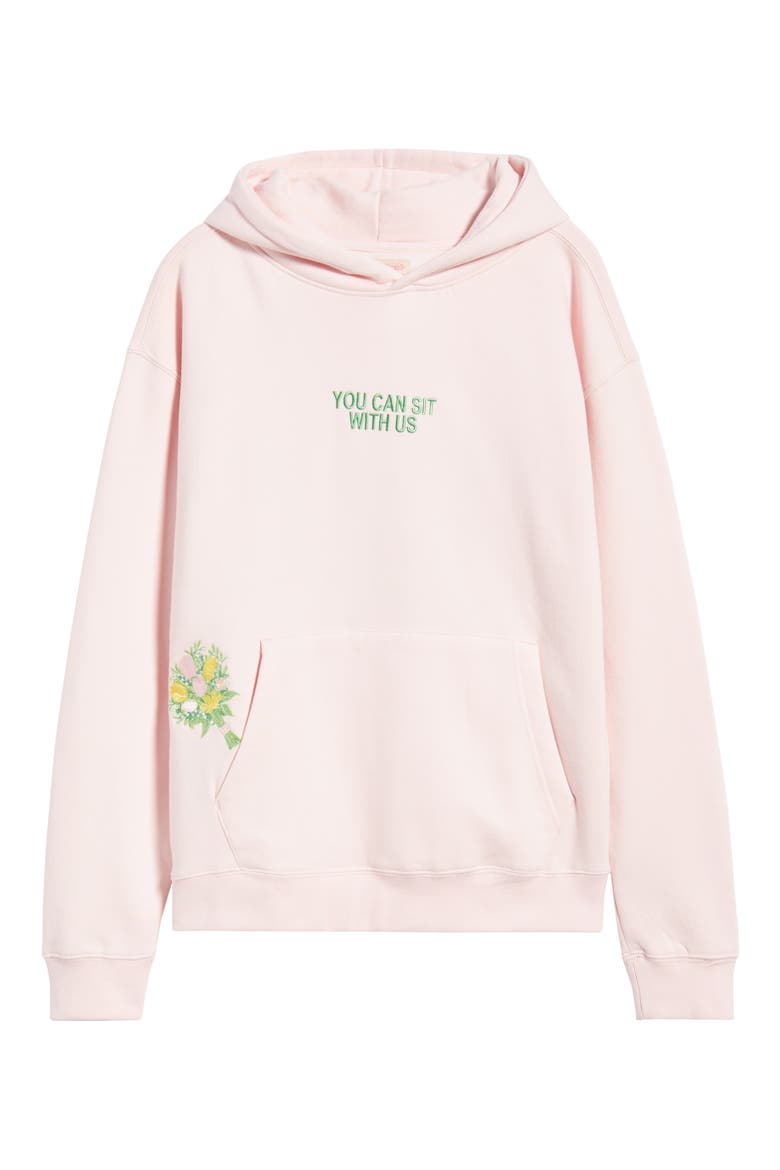 Sit with Us Embroidered Graphic Hoodie, Alternate, color, BLUSH PINK