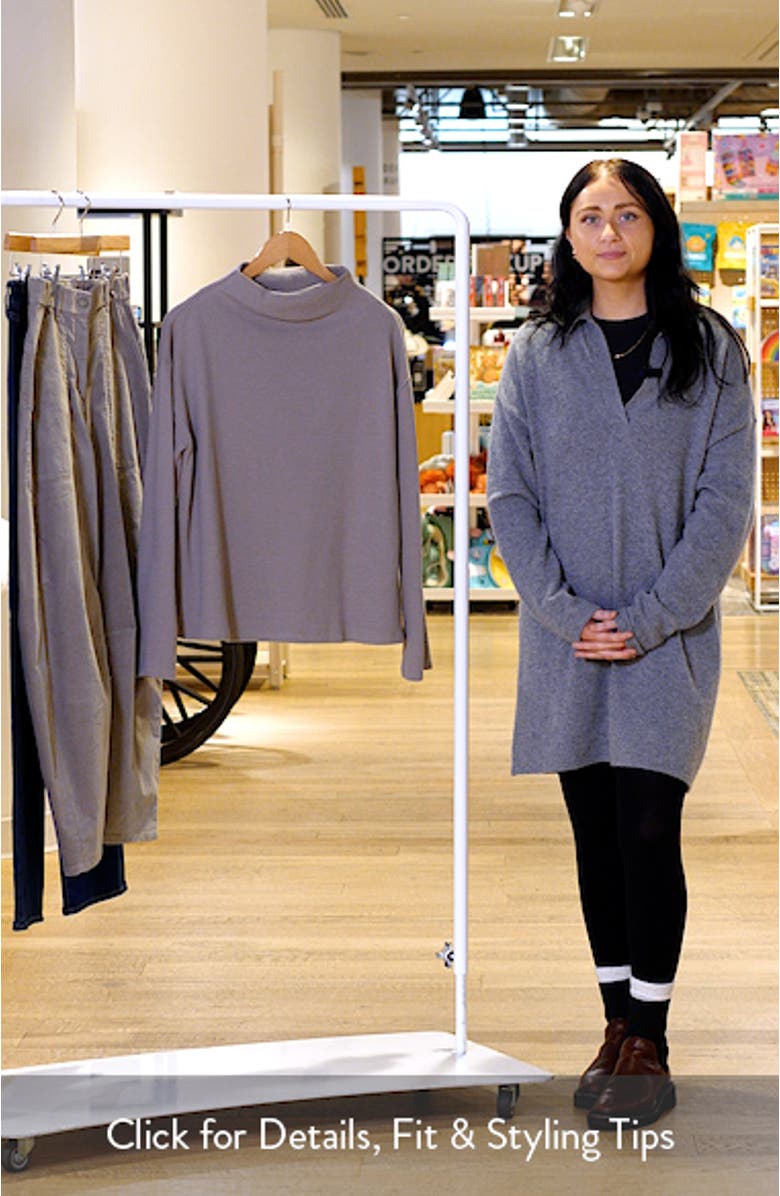 Funnel Neck Boxy Organic Cotton Blend Top, sales video thumbnail