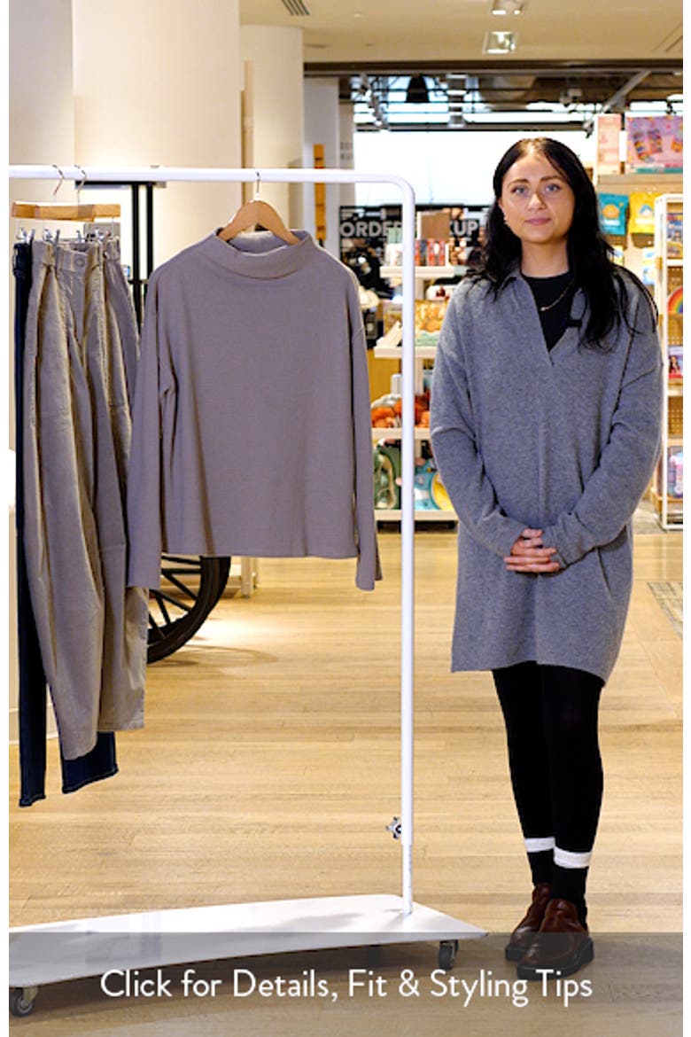 Funnel Neck Boxy Organic Cotton Blend Top video