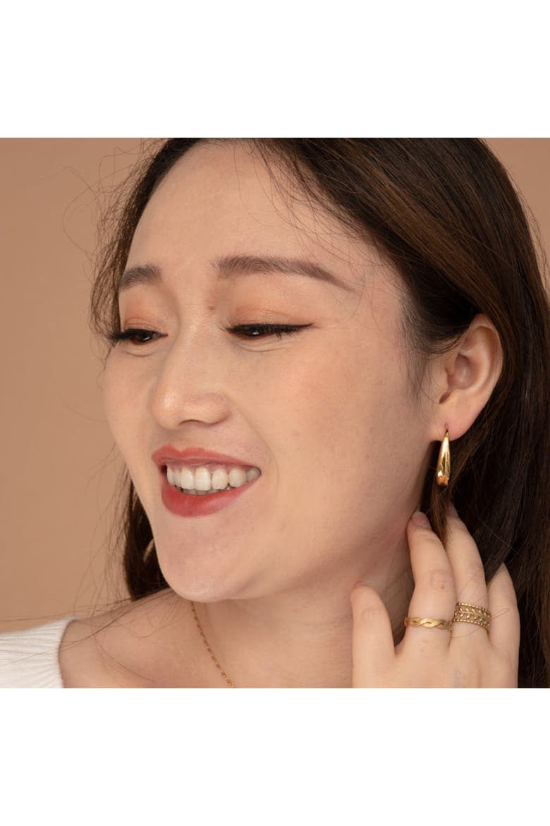 Crescent Moon Thread Drop Earrings in Gold, Alternate, color, Gold