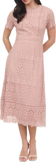 Scalloped Lace Midi Dress