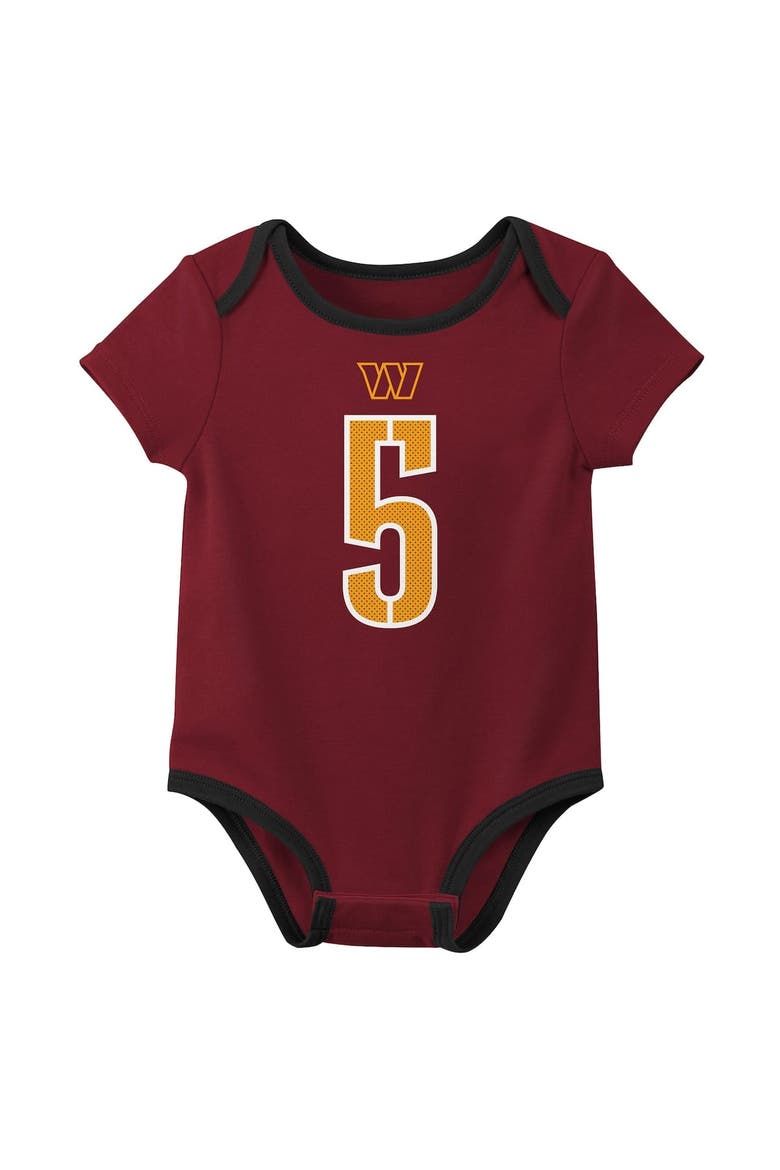 Newborn & Infant Nike Jayden Daniels Washington Commanders Name & Number 3-Pack Bodysuit Set, Alternate, color, Burgundy