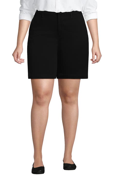 Plus Size Elastic Back Classic 7" Chino Shorts