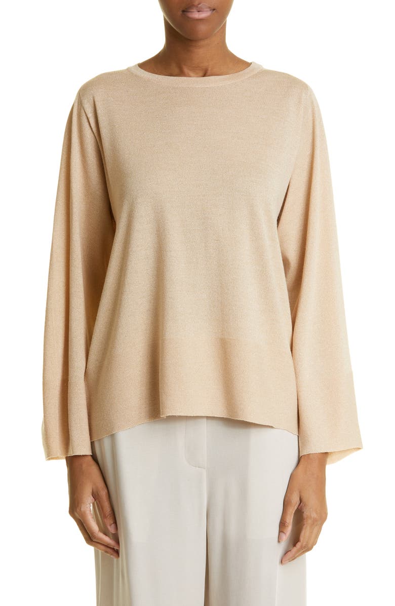 Fabiana Filippi Metallic Virgin Wool Blend Sweater, Main, color,