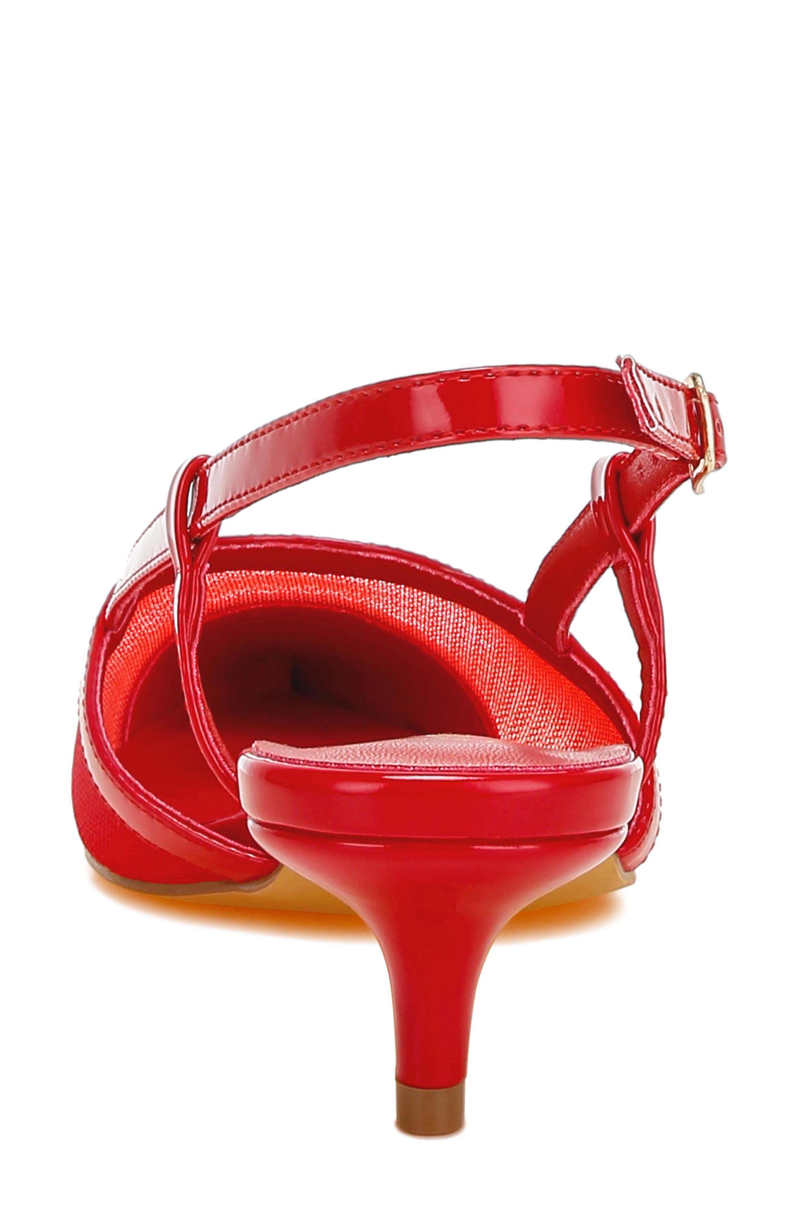 Temptress Kitten Heel Slingback Pump, Alternate, color, RED