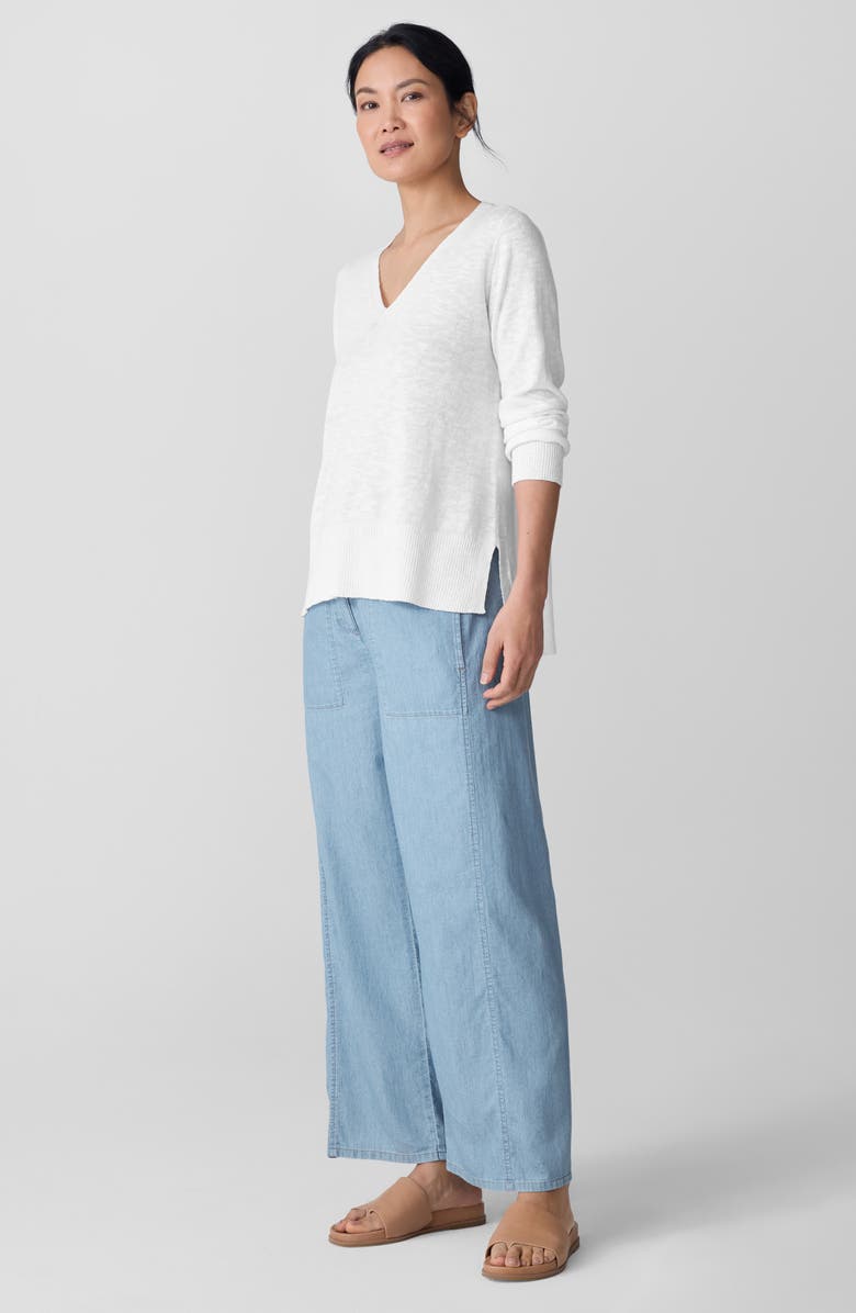 Eileen Fisher Organic Linen & Organic Cotton V-Neck Sweater, Alternate, color,