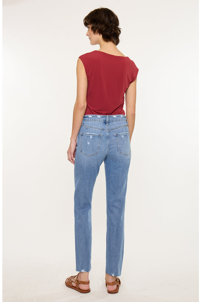 Ariana Essentials High Rise Straight Leg Jeans, Alternate, color, Medium Wash