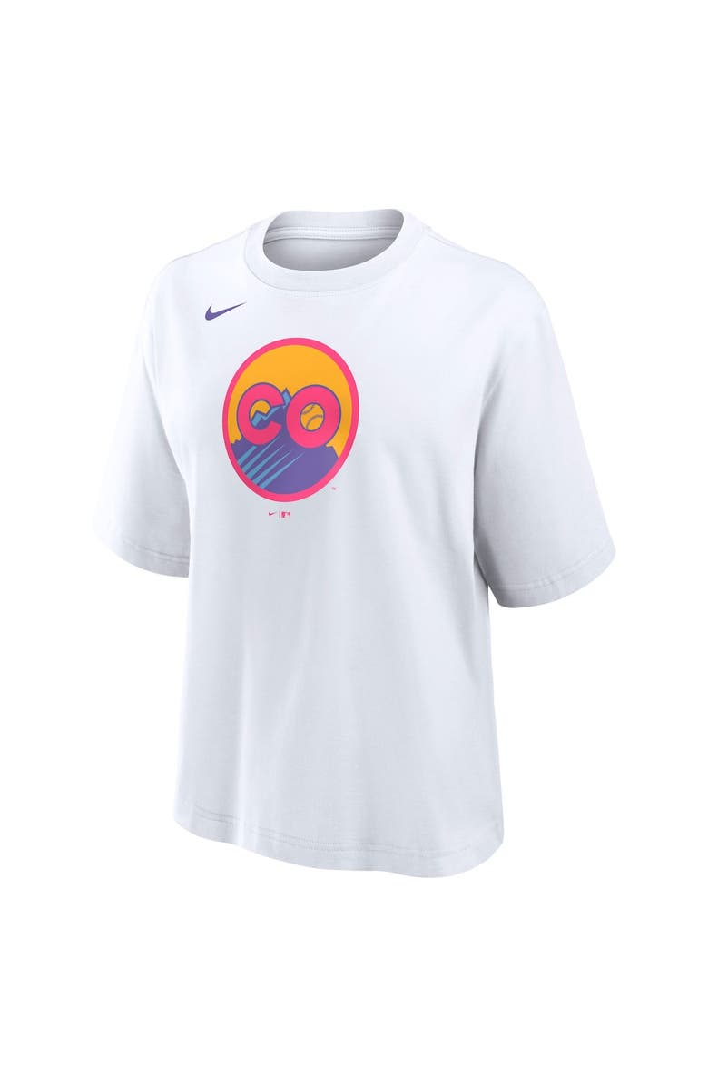 Nike Women's Nike White Colorado Rockies 2025 City Connect Logo Boxy T-Shirt, Alternate, color, White