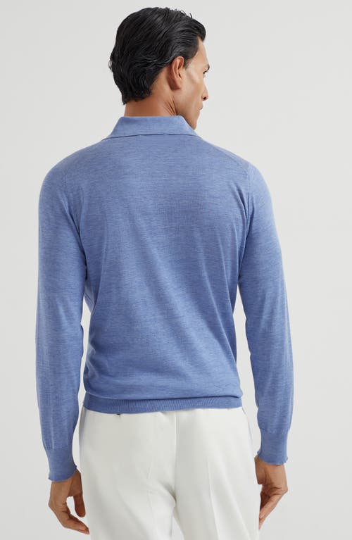 Brunello Cucinelli Long Sleeve Polo Sweater With Ribbed Cuffs And Hem