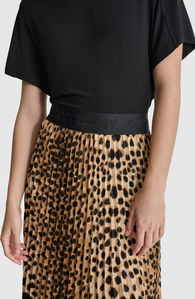 DKNY Print Pleated Midi Skirt, Alternate, color, 
