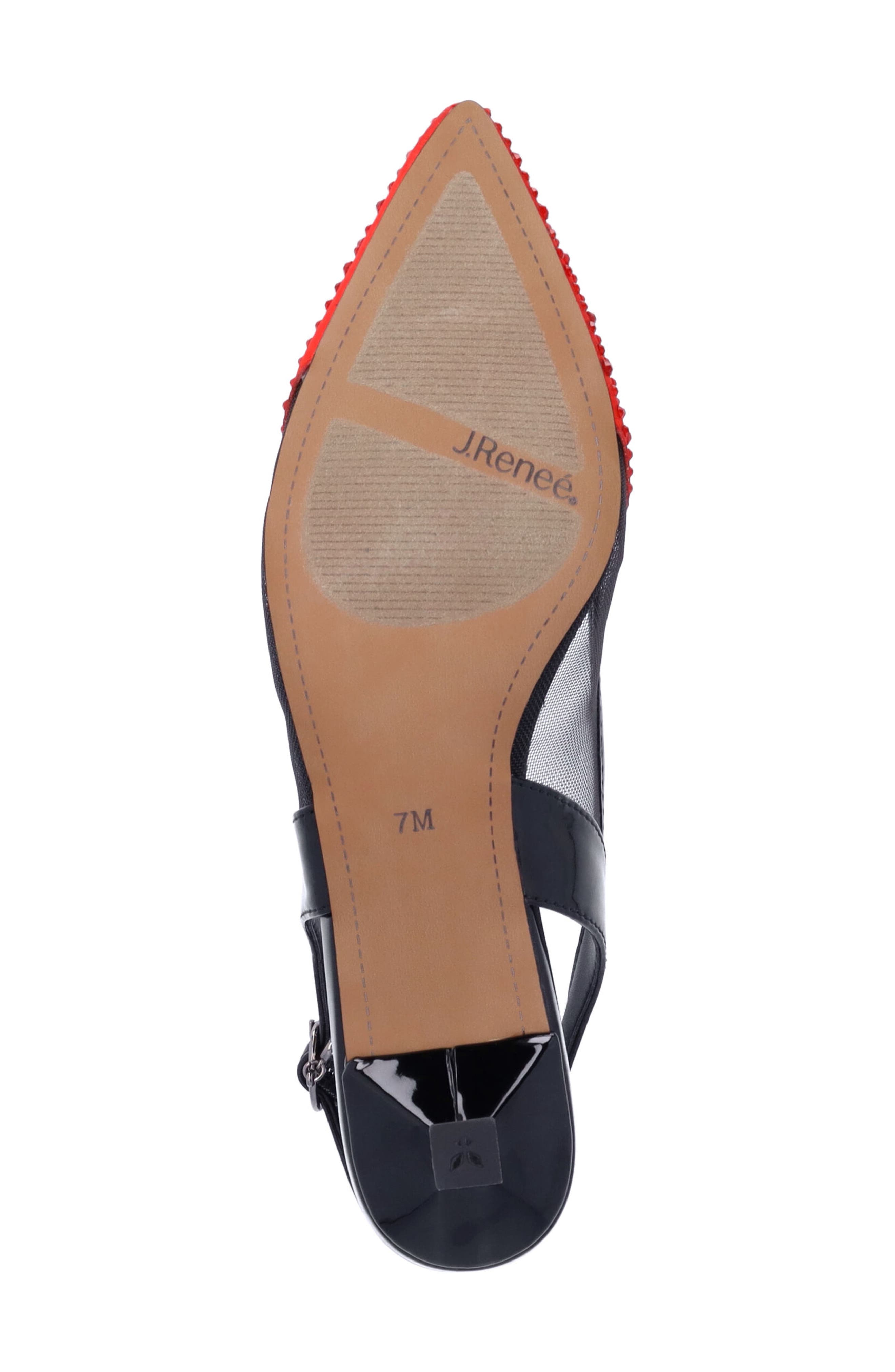 J. Reneé Gwyn Slingback Pointed Toe Pump, Alternate, color, Black/ Red