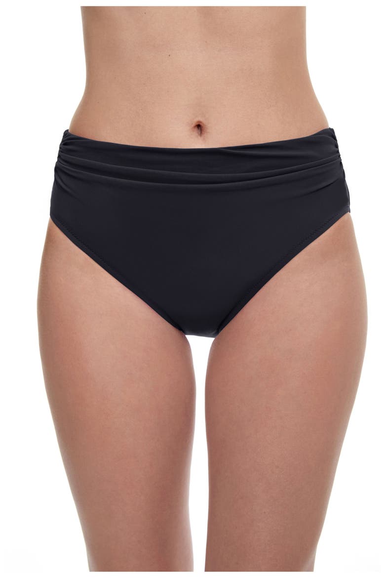 Tutti Frutti High Waist Side Shirred Swim Bottom, Main, color, NAVY