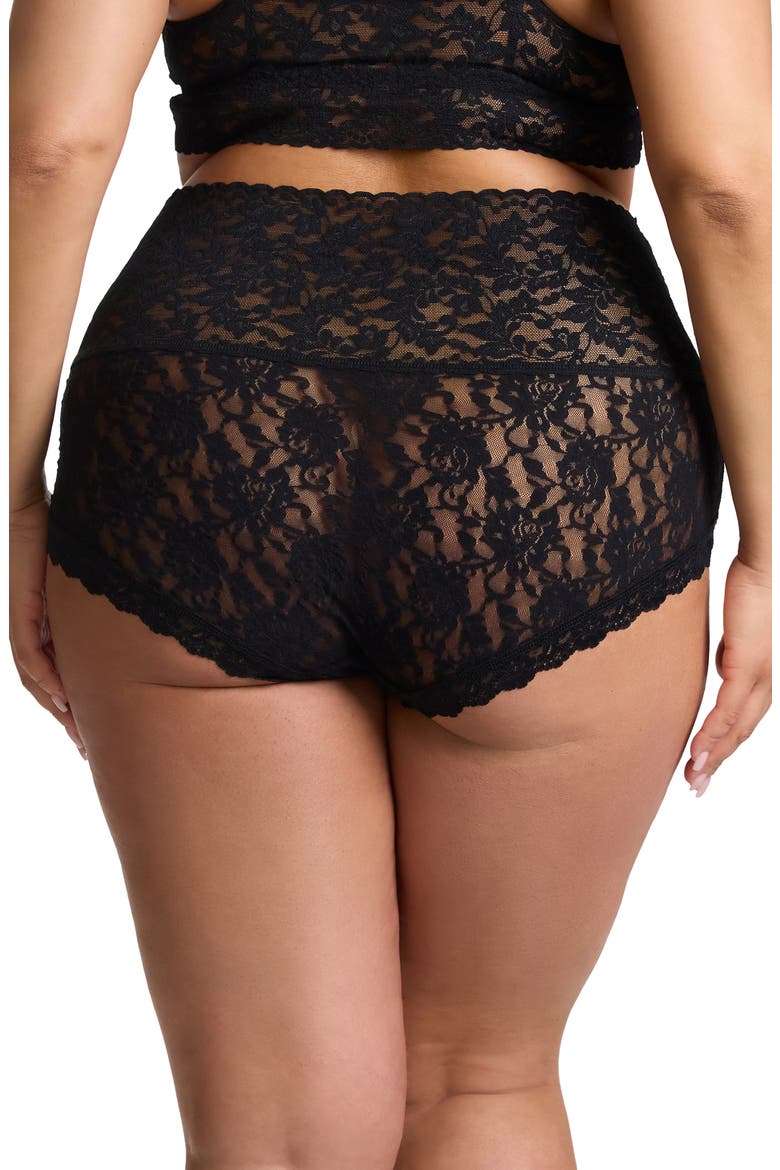 Retro Lace Boyshorts, Alternate, color, BLACK