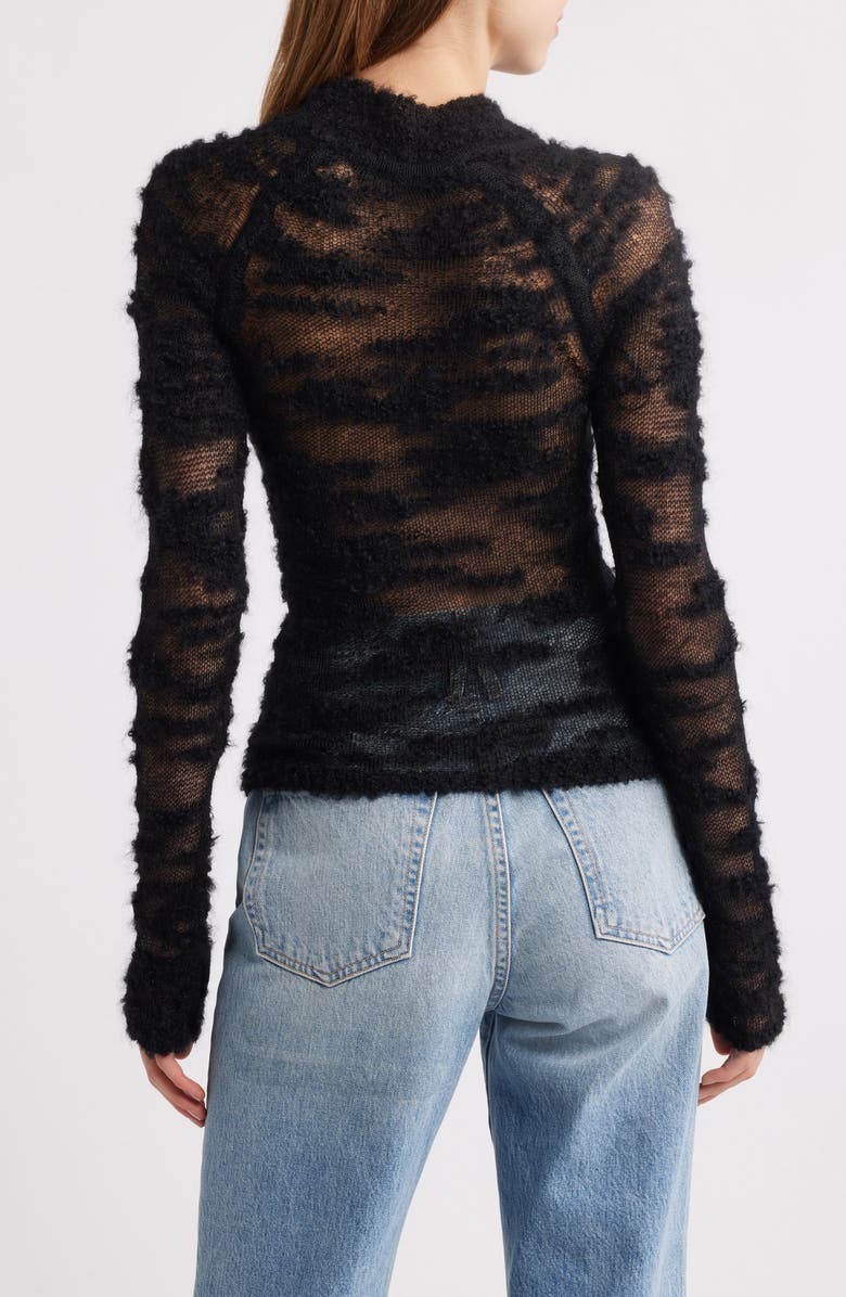 Cult Gaia Sima Mock Neck Sweater, Alternate, color, Black