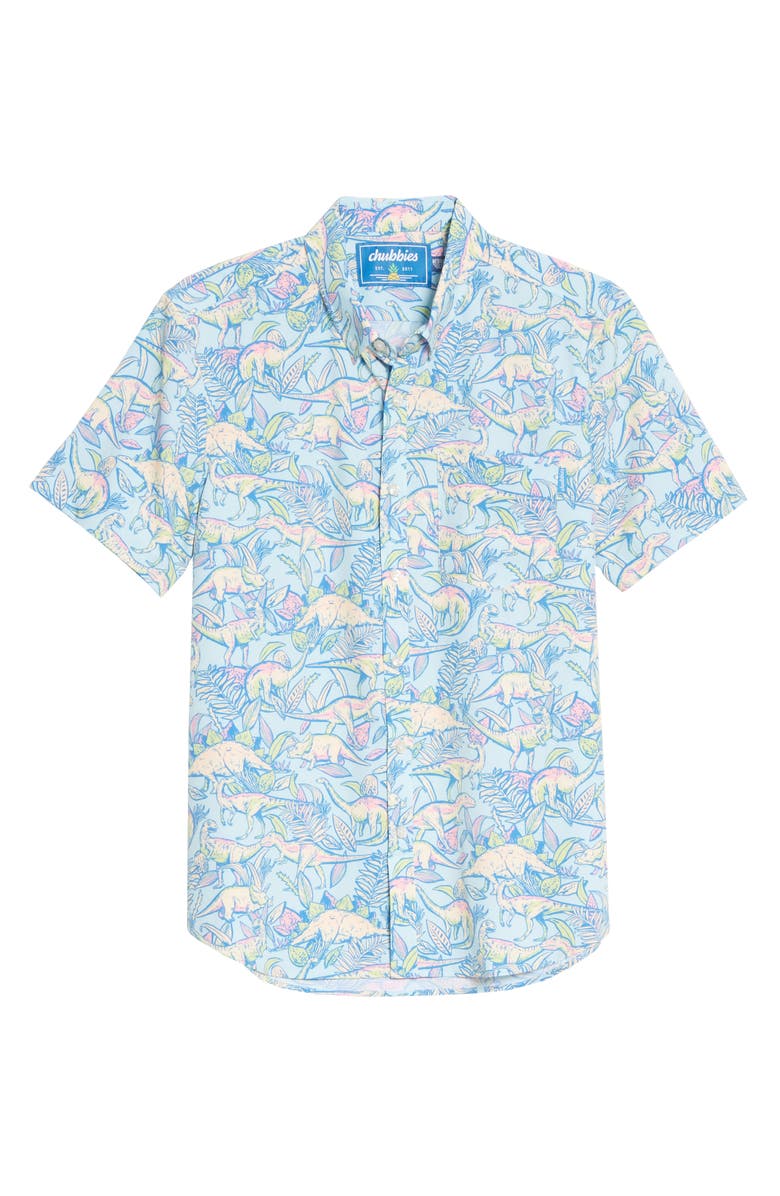 Chubbies The Triceratop Short Sleeve Button-Down Shirt, Main, color, 