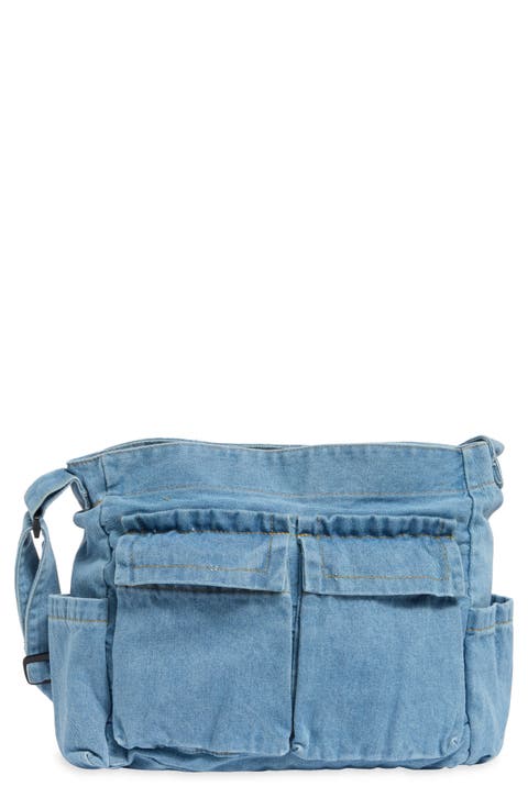Multipocket Denim Messenger Bag