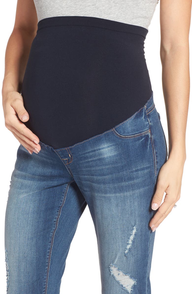 1822 Denim Destructed Maternity Skinny Jeans, Alternate, color, Irene