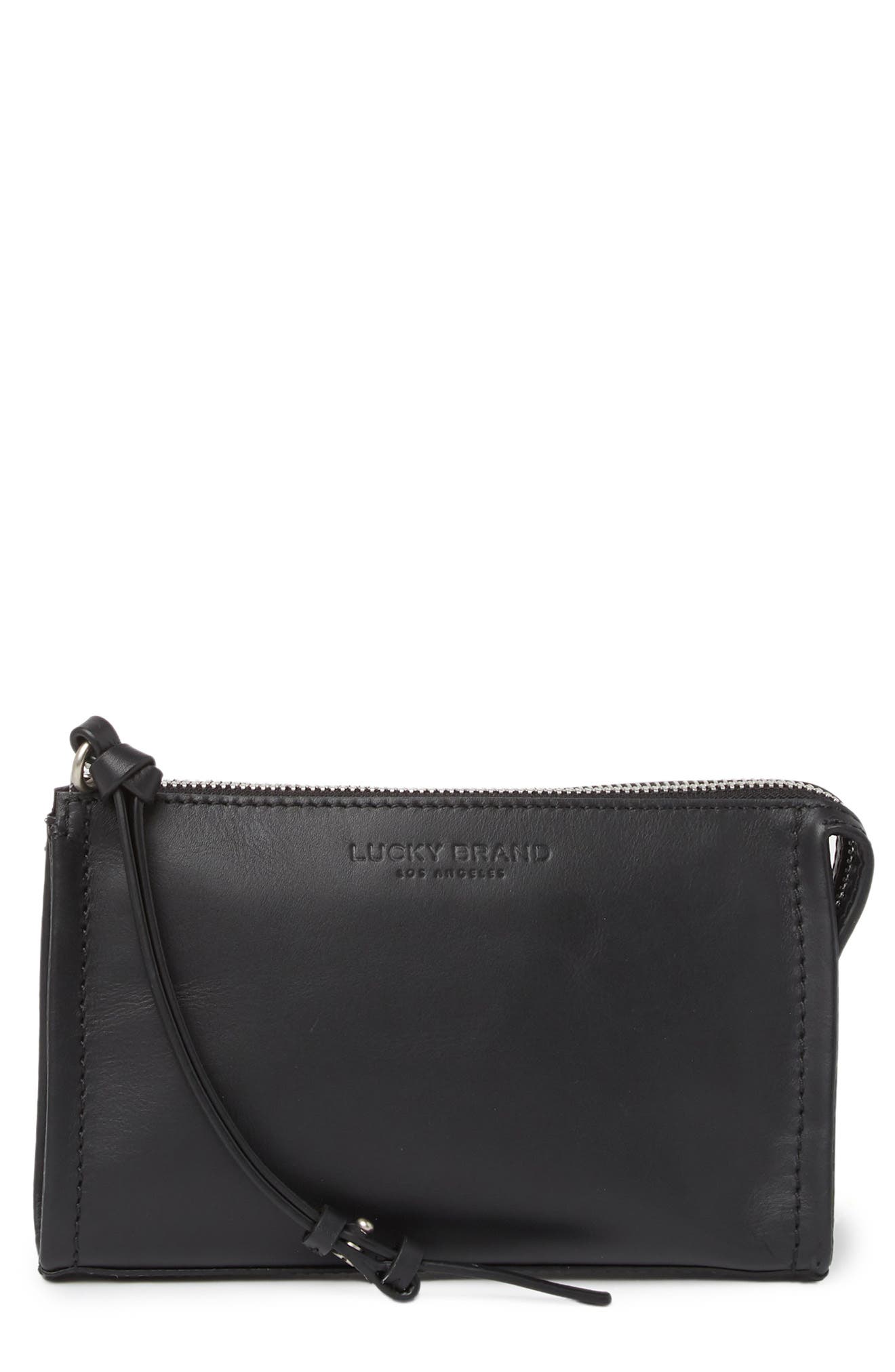 Lucky Brand Soue Leather Wristlet, Main, color, 