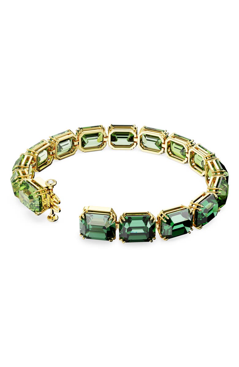 Swarovski Millenia Octagon Cut Crystal Bracelet, Alternate, color, Green