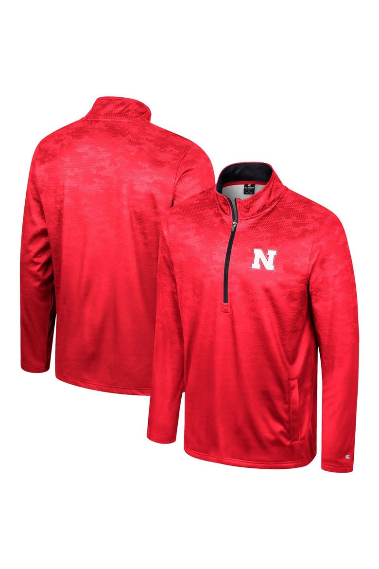 Men's Colosseum  Scarlet Nebraska Huskers The Machine Half-Zip Jacket, Main, color, Scarlet
