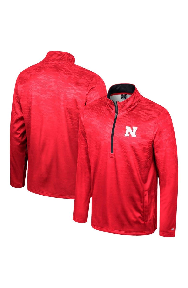 COLOSSEUM Men's Colosseum  Scarlet Nebraska Huskers The Machine Half-Zip Jacket, Main, color, Scarlet