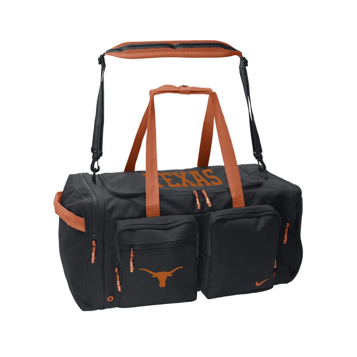 Nike Texas Longhorns Utility Power Duffel Bag, Main, color, 