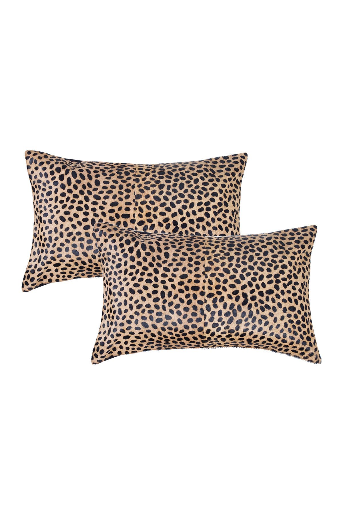 NATURAL Torino Togo Cheetah Print Genuine Cowhide Pillow - 12