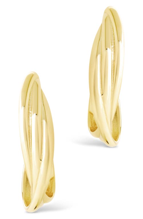 Sterling Forever Monique Twisted Hoop Earrings In Gold