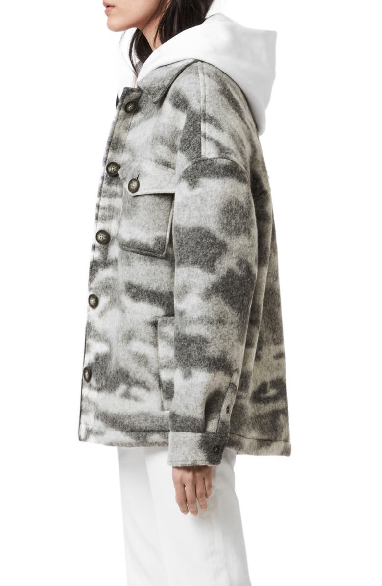 AllSaints Fenix Camo Oversize Wool Blend Jacket, Alternate, color,