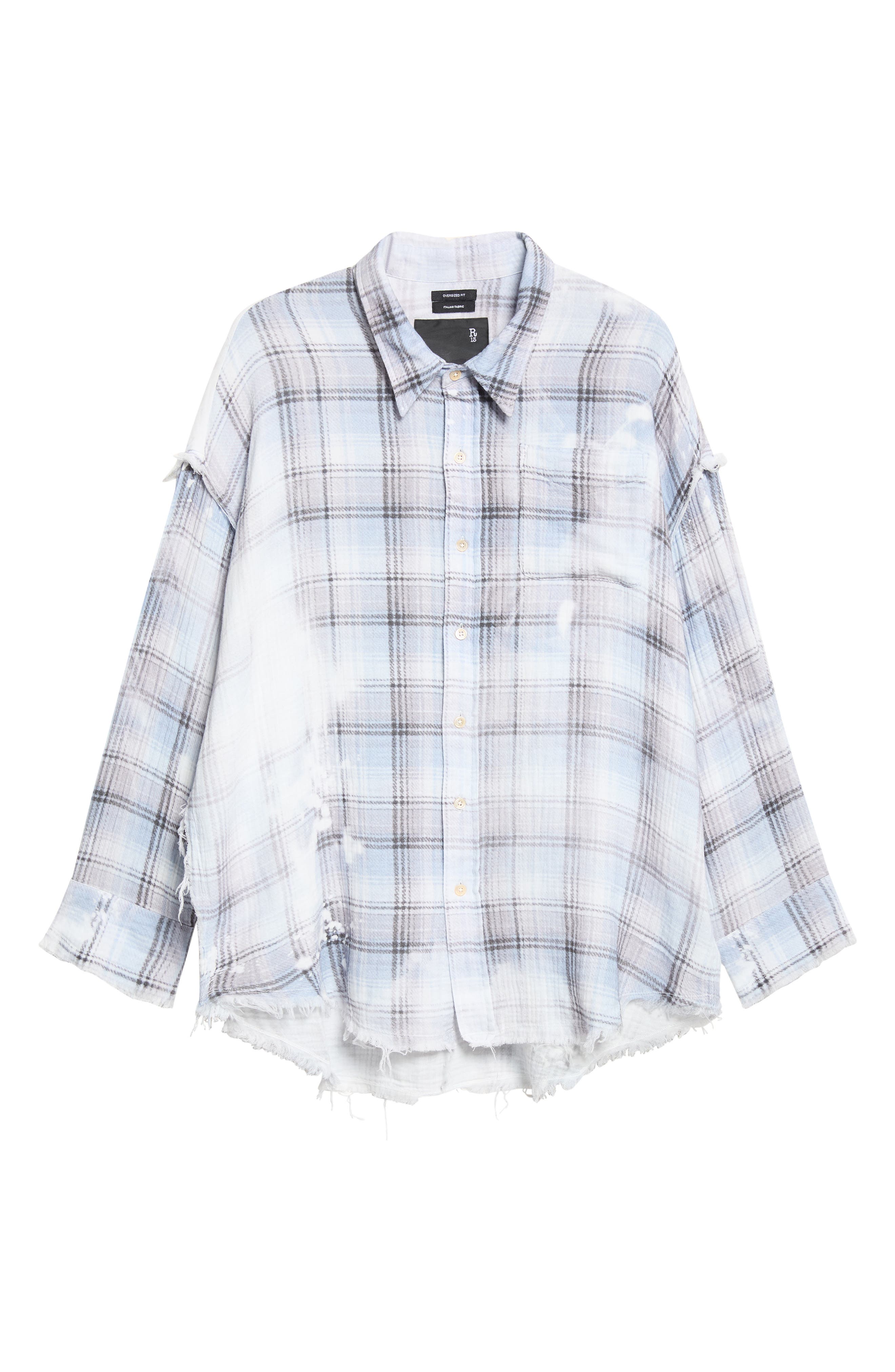 selected BLUE BLEACHED PLAID