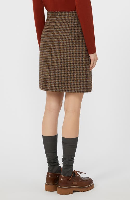Weekend Max Mara Houndstooth Wool-blend Mini Skirt In Brown