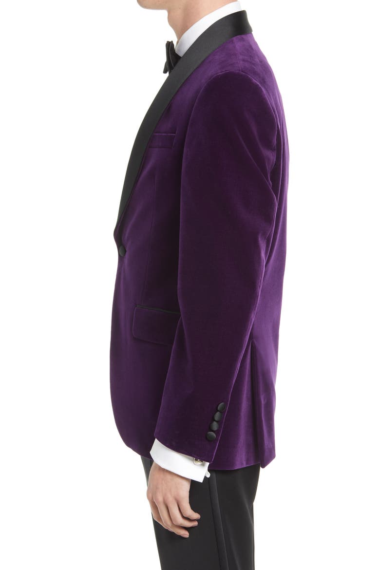 Josh Slim Fit Velvet Tuxedo Jacket, Alternate, color, PURPLE