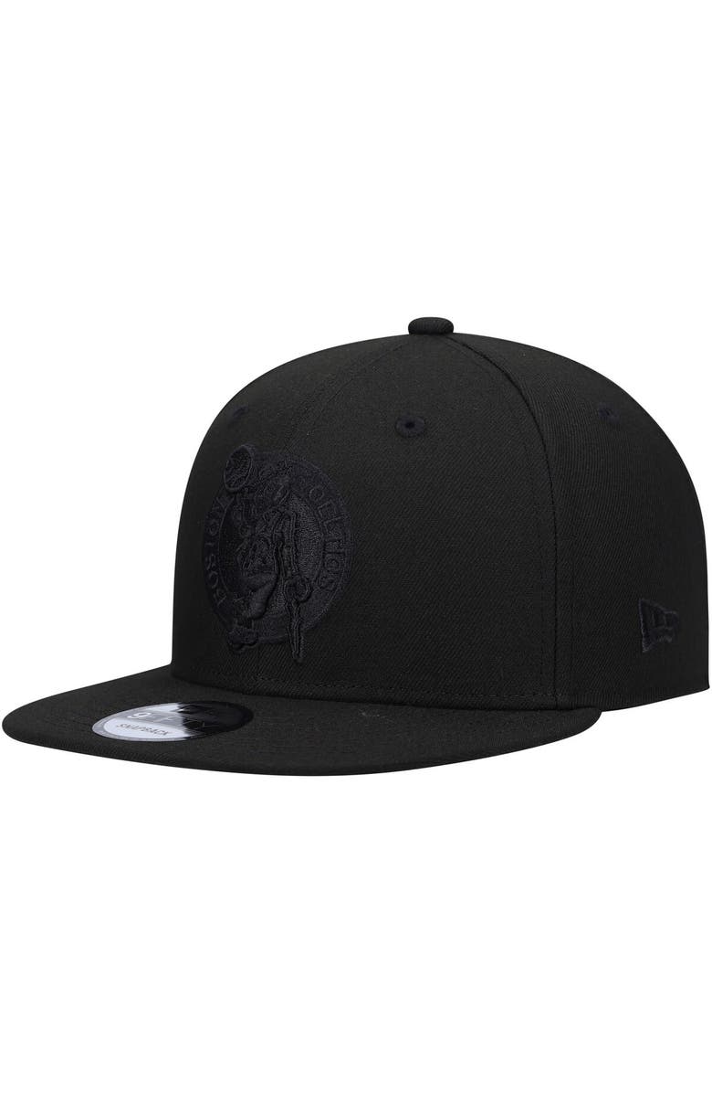 New Era Men's New Era Boston Celtics Black On Black 9FIFTY Snapback Hat, Main, color, 