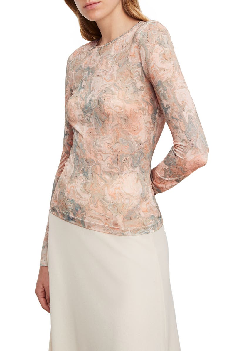 Vince Marble Print Long Sleeve T-Shirt, Alternate, color, 