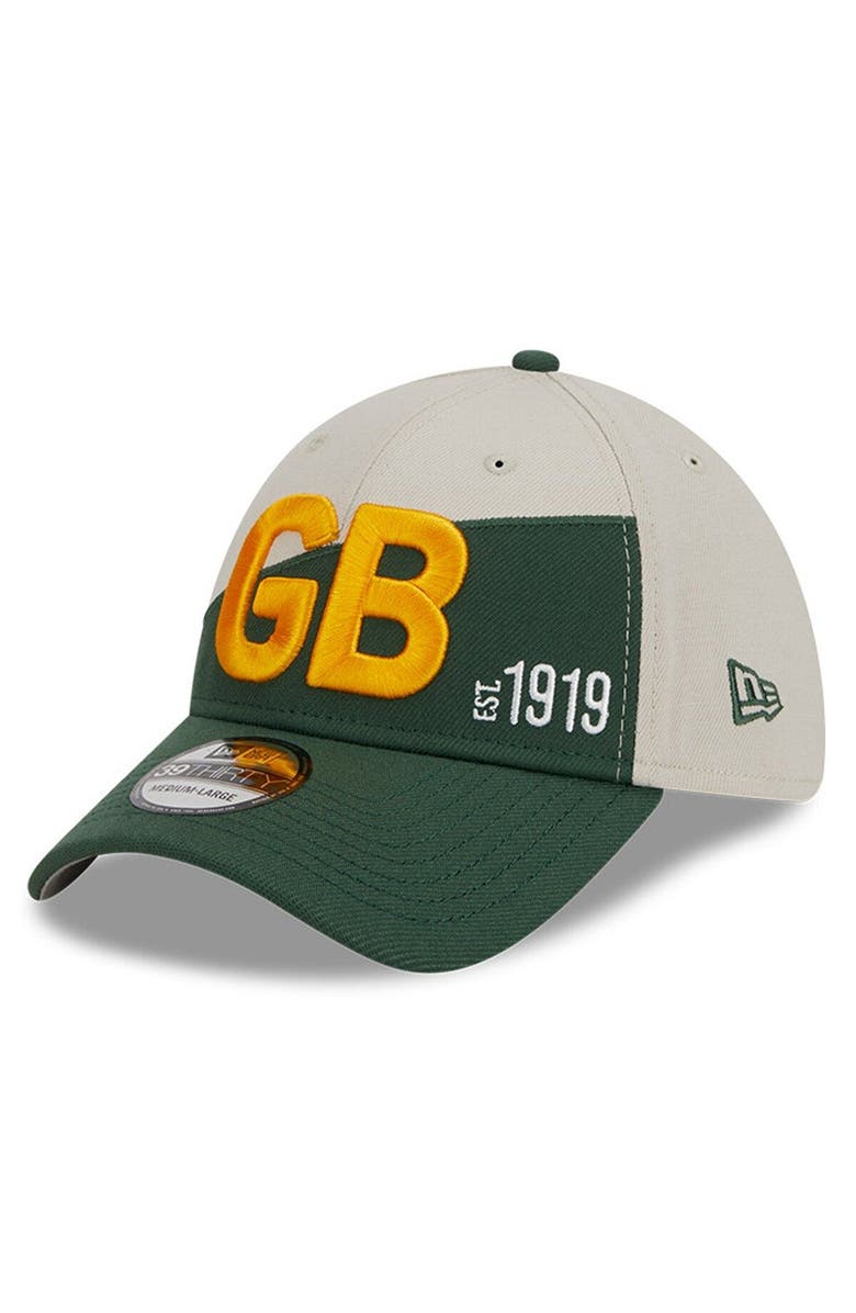New Era Men's New Era Cream/Green Green Bay Packers 2023 Sideline Historic 39THIRTY Flex Hat, Main, color, Cream