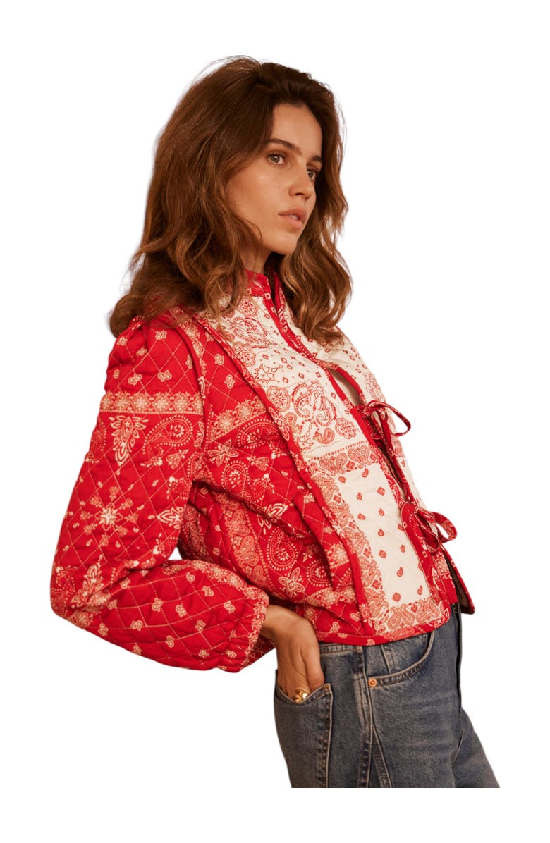 MINT VELVET Quilted Print Jacket, Alternate, color, Red