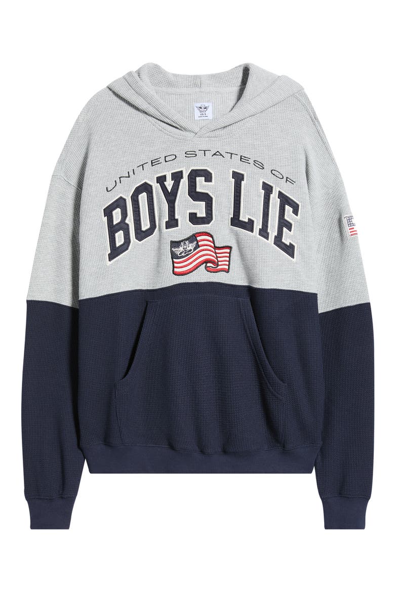 United States of Boys Lie Thermal Hoodie, Alternate, color, NAVY MULTI