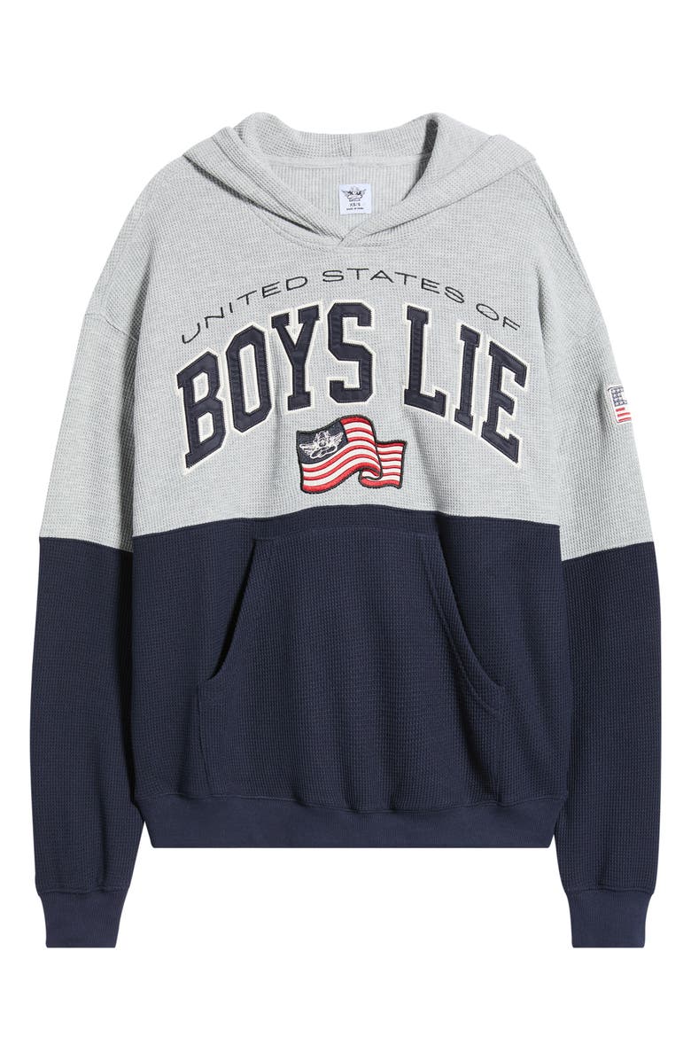 BOYS LIE United States of Boys Lie Thermal Hoodie, Alternate, color, Navy Multi