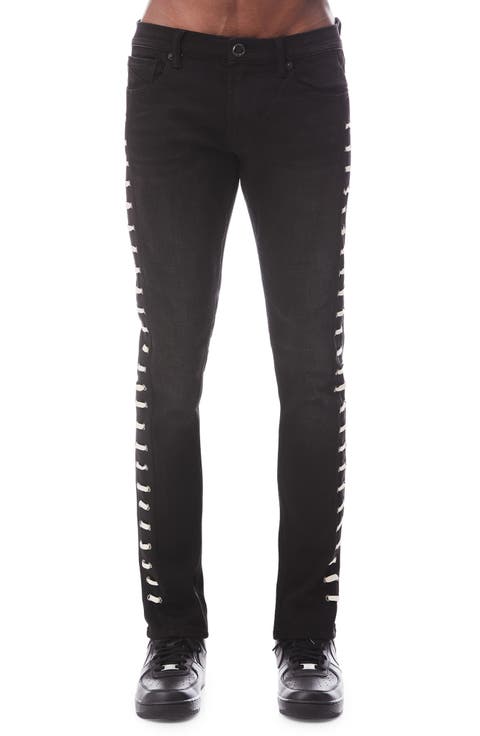 Straight Lace Punk Stretch Super Skinny Jeans