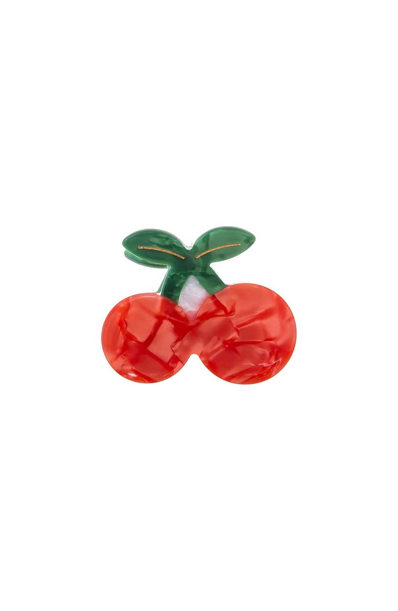 BY ADINA EDEN Mini Cherry Hair Claw Clip, Main, color, Red