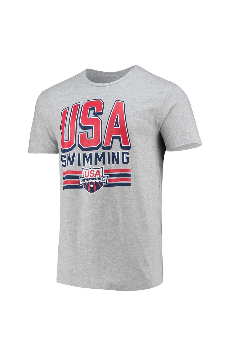 Outerstuff Men's Heathered Gray USA Swimming Bold Text T-Shirt, Alternate, color,