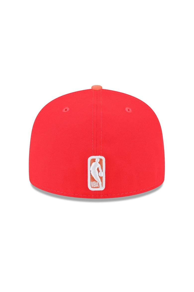 Men's New Era Red/Peach Brooklyn Nets Tonal 59FIFTY Fitted Hat, Alternate, color, Red