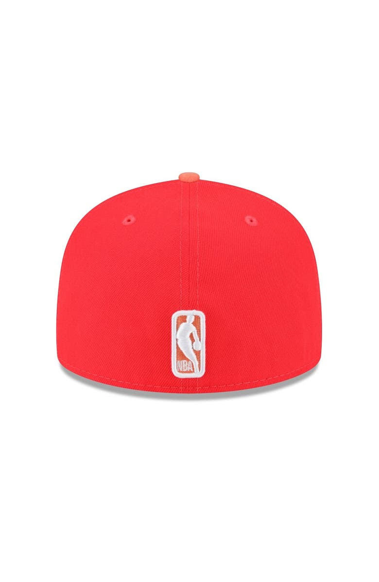 New Era Men's New Era Red/Peach Brooklyn Nets Tonal 59FIFTY Fitted Hat, Alternate, color, 