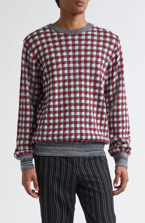 TAKAHIROMIYASHITA TheSoloist. Regular Fit Jacquard Crewneck Sweater in Navy X Red  product