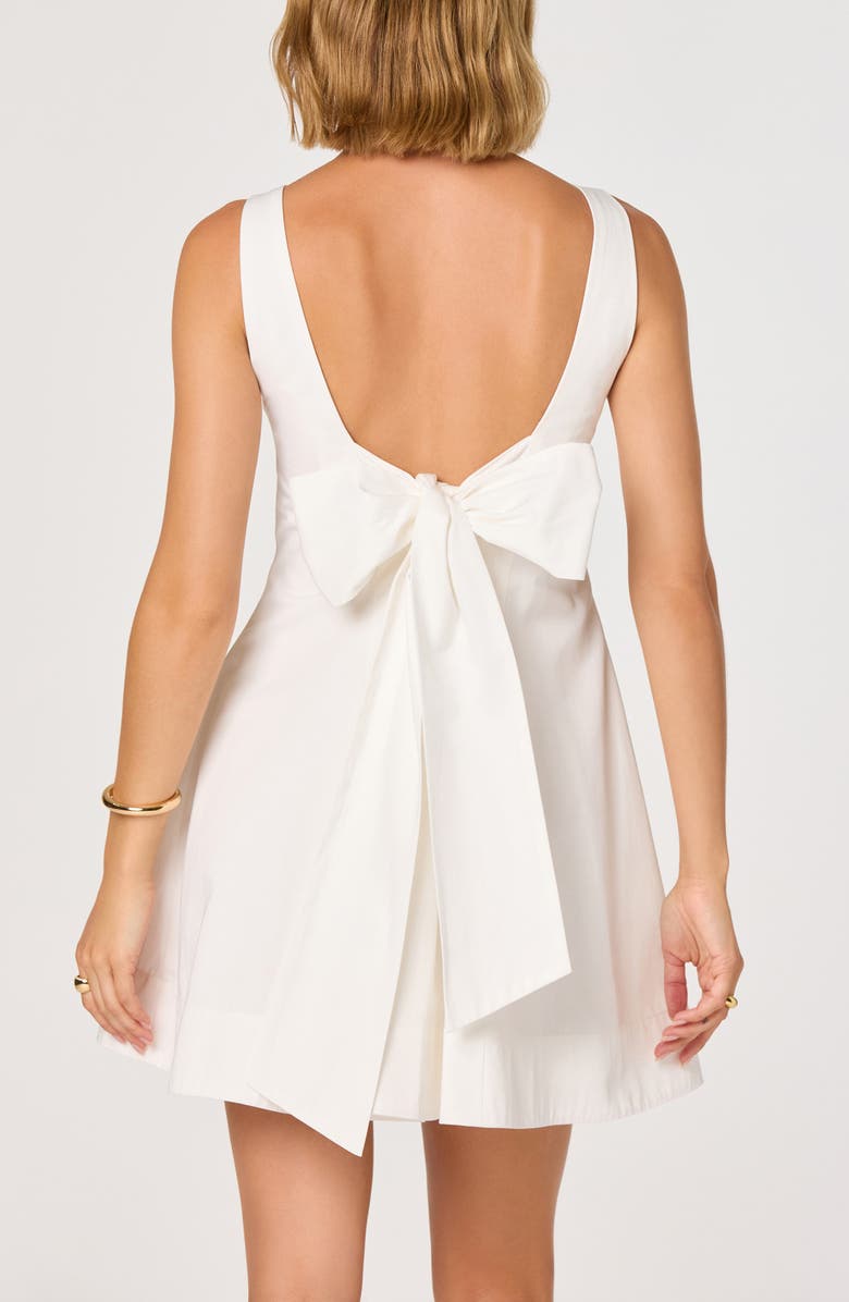 ASTR the Label Shyla Bow Back Cotton Blend A-Line Dress, Alternate, color, White