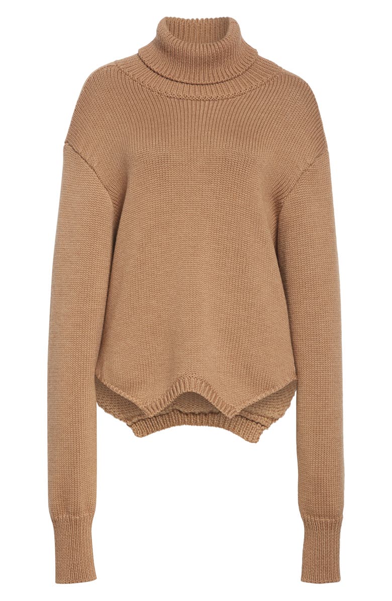 MONSE Cowl Back Merino Wool Turtleneck Sweater, Alternate, color, 