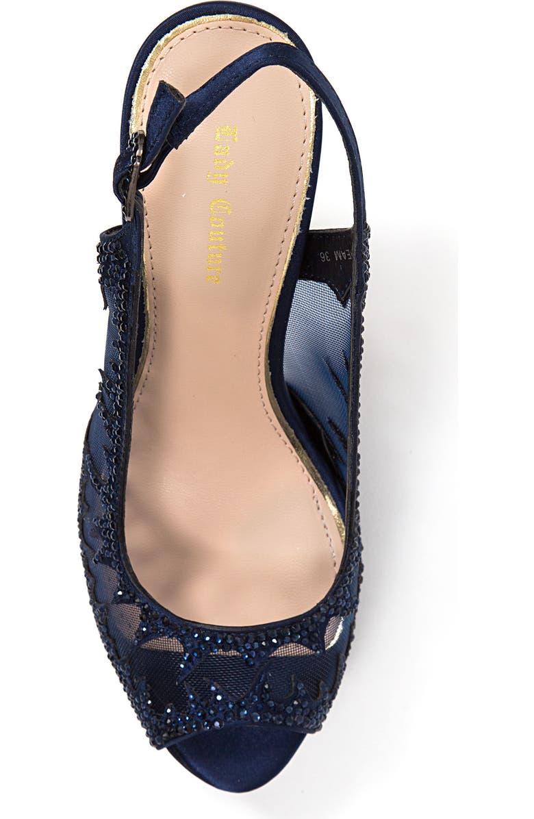 LADY COUTURE Dream Peep Toe Slingback Pump, Alternate, color, Navy